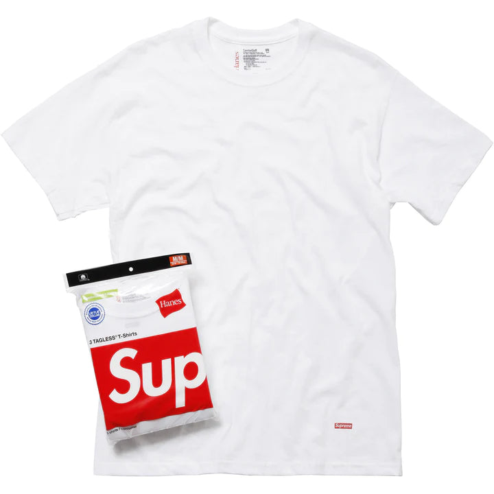 Supreme Hanes Tagless Tees (3 Pack) White