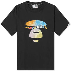 AAPE & PEACE MOON FACE BLACK MULTICOLOR T-SHIRT - Bape By a Bathing Ape