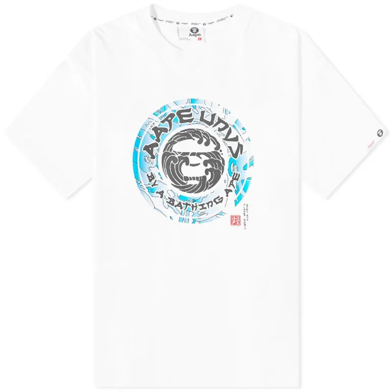 AAPE White Theme Blue camo T-Shirt - BY A BATHING APE