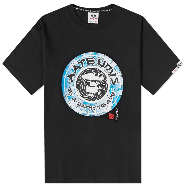 AAPE BLACK T-SHIRT BLUE CAMO-  BAPE BY A BATHING APE