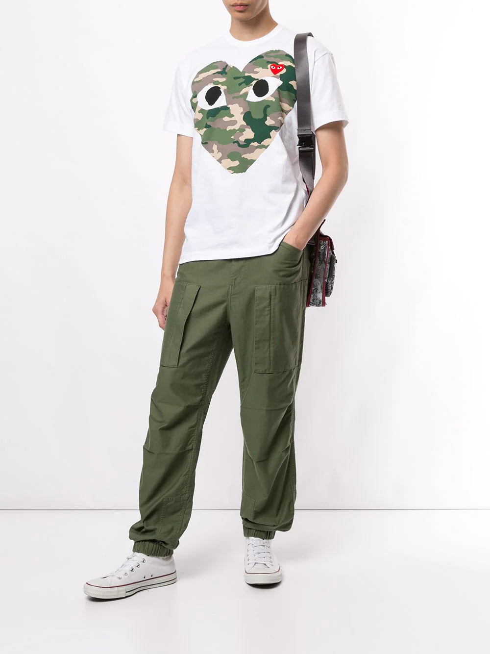 Comme Des Garçons Play camouflage-print cotton T-shirt