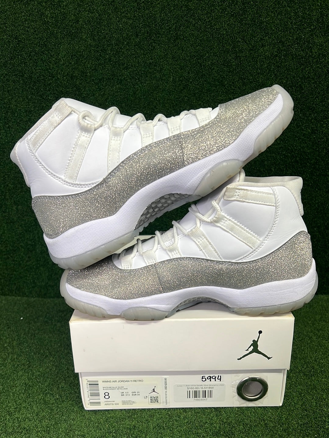 Jordan 11 Retro White Metallic Silver (Women's) USED