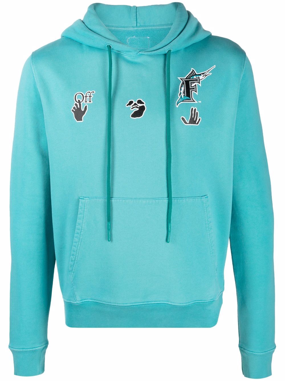 Off-White x MLB Florida Marlins logo-print hoodie