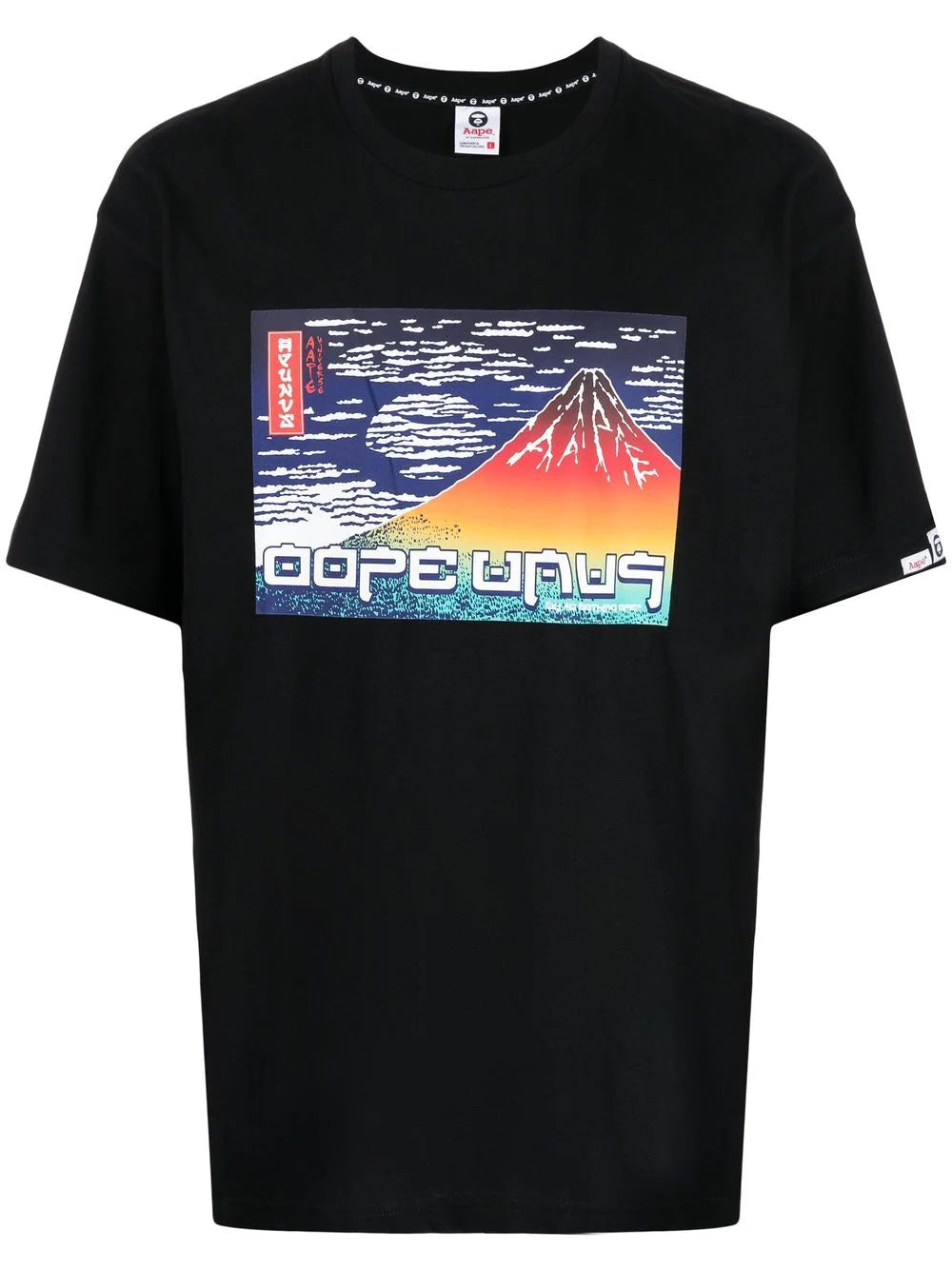 AAPE BY A BATHING APE BLACK SUNSET BLACK MULTI COLOR TEE