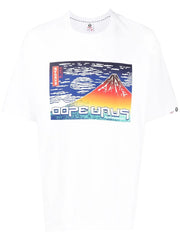 AAPE BY A BATHING APE WHITE SUNSET BLACK MULTI COLOR TEE