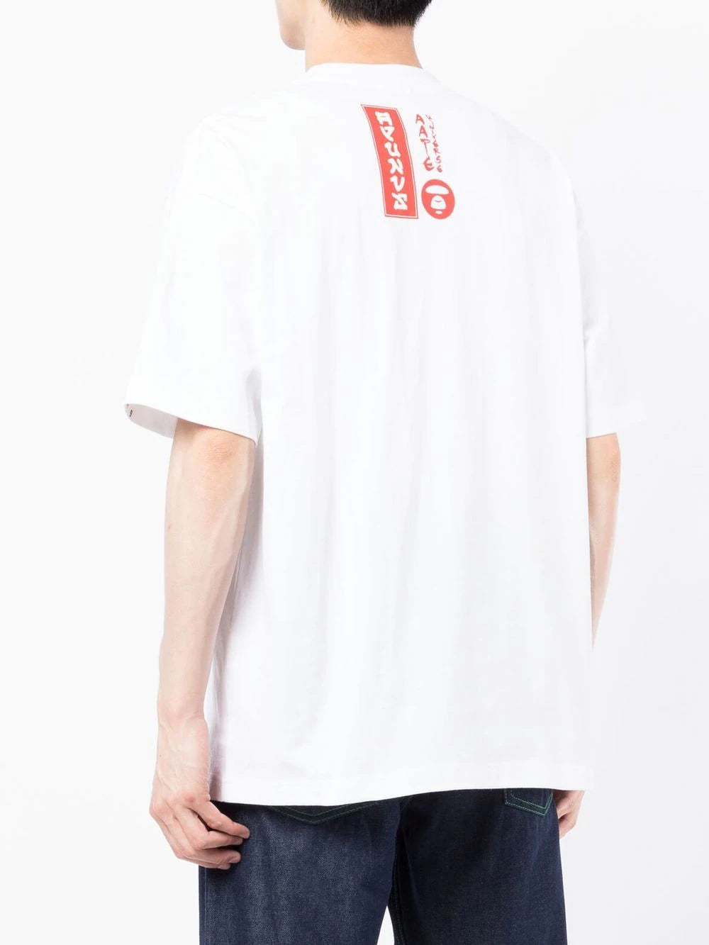 AAPE BY A BATHING APE WHITE SUNSET BLACK MULTI COLOR TEE