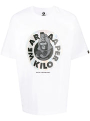 AAPE BY A BATHING APE SILVER CIRCLE LOGO WHITE TEE