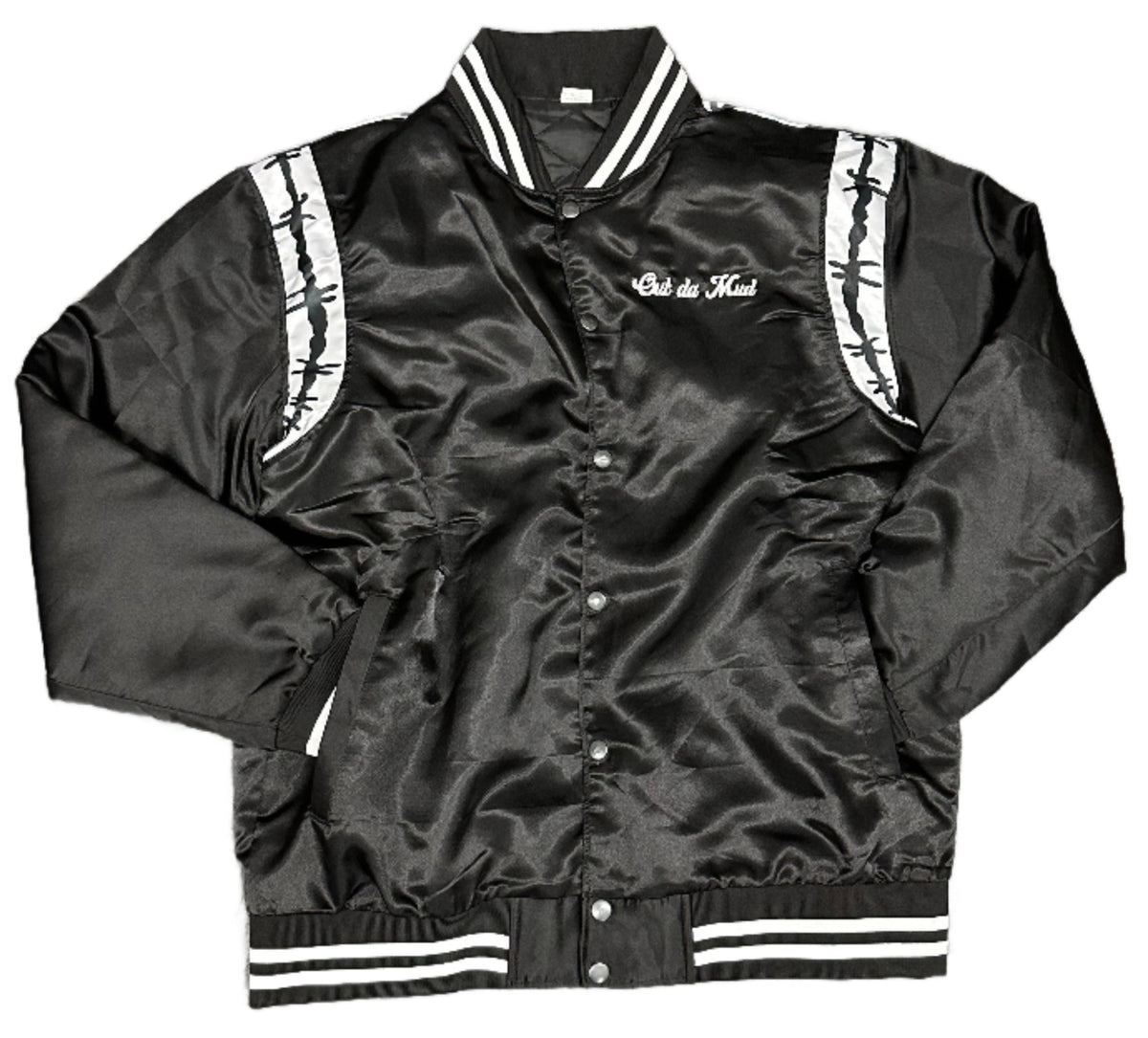 Out Da Mud Black Chains Bomber Jacket