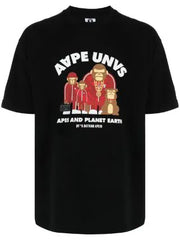 AAPE Apes and pleanet earth Black/Red T shirt - BY A BATHING APE