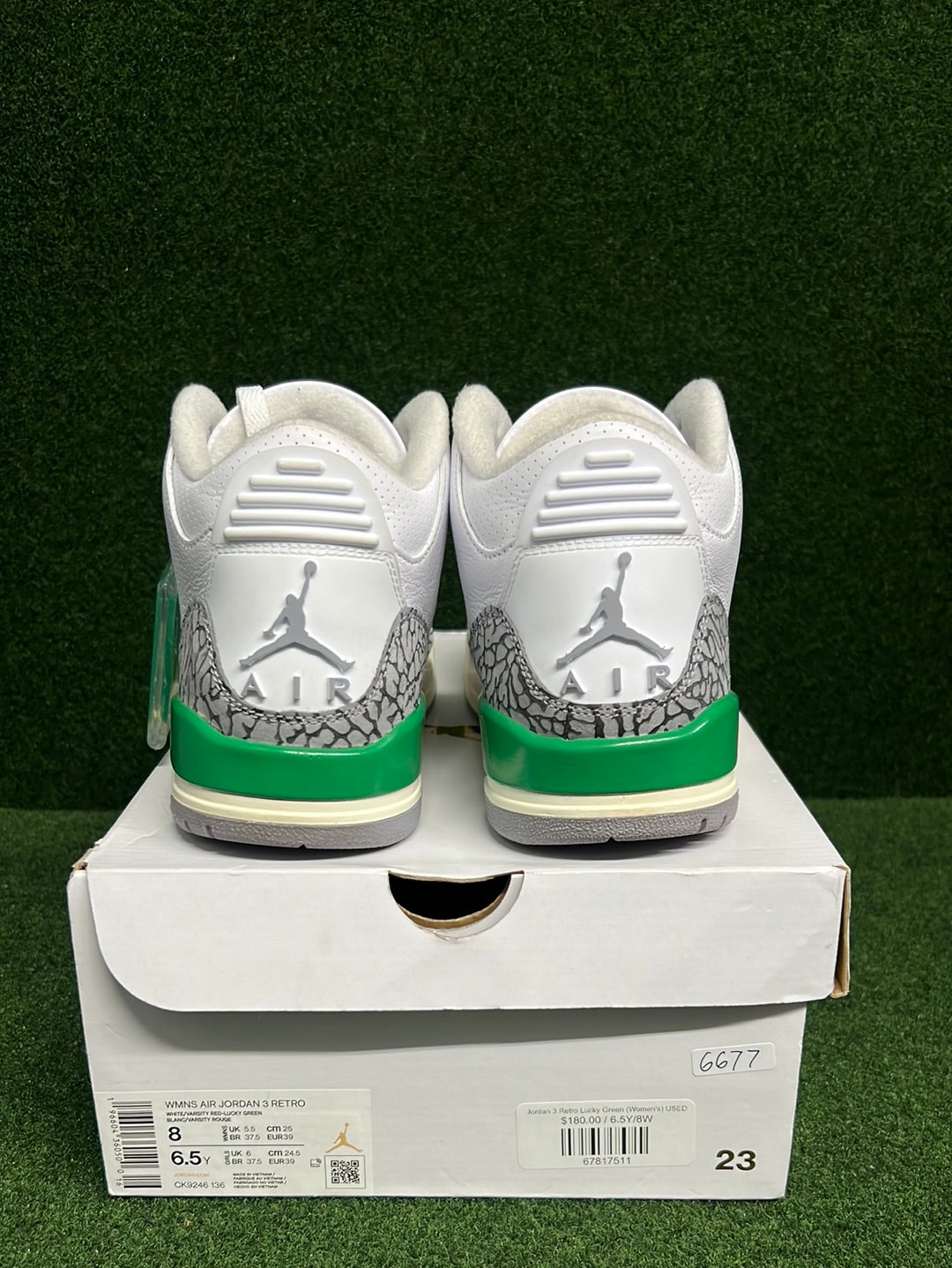 Jordan 3 Retro Lucky Green (Women's) USED