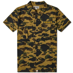 A BATHING APE Short Sleeve 1st Camo U.r.s.u.s. Shirt In Green