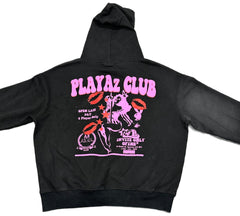 Playaz Club Of one Pink panther Black Hoodie