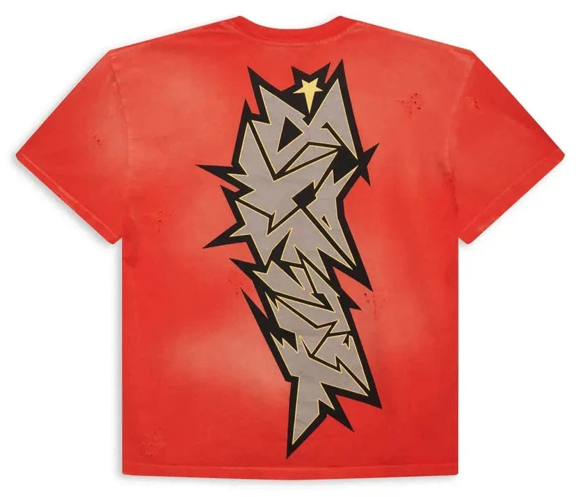 Hellstar Sports Red Crack Print T-Shirt