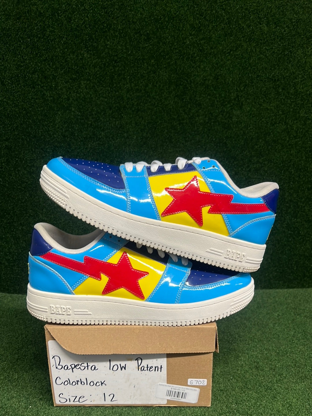 Bathing Ape Bape Sta Low Color Block Yellow Navy Baby Blue USED