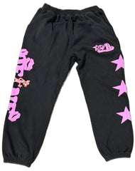 Playaz Club Of one Pink panther Black Sweatpants