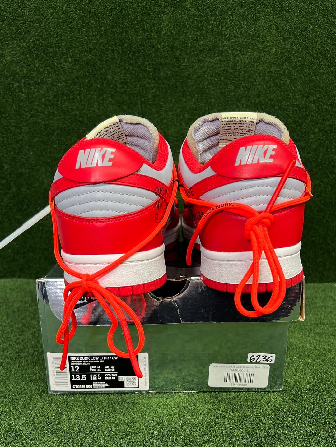 Nike Dunk Low Off-White University Red USED