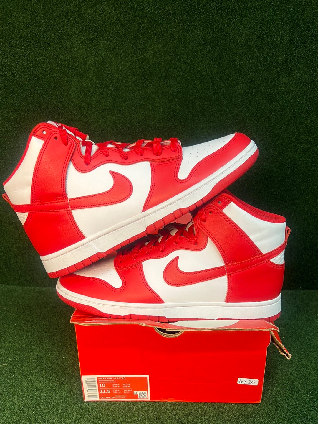 Nike Dunk High Championship White Red USED