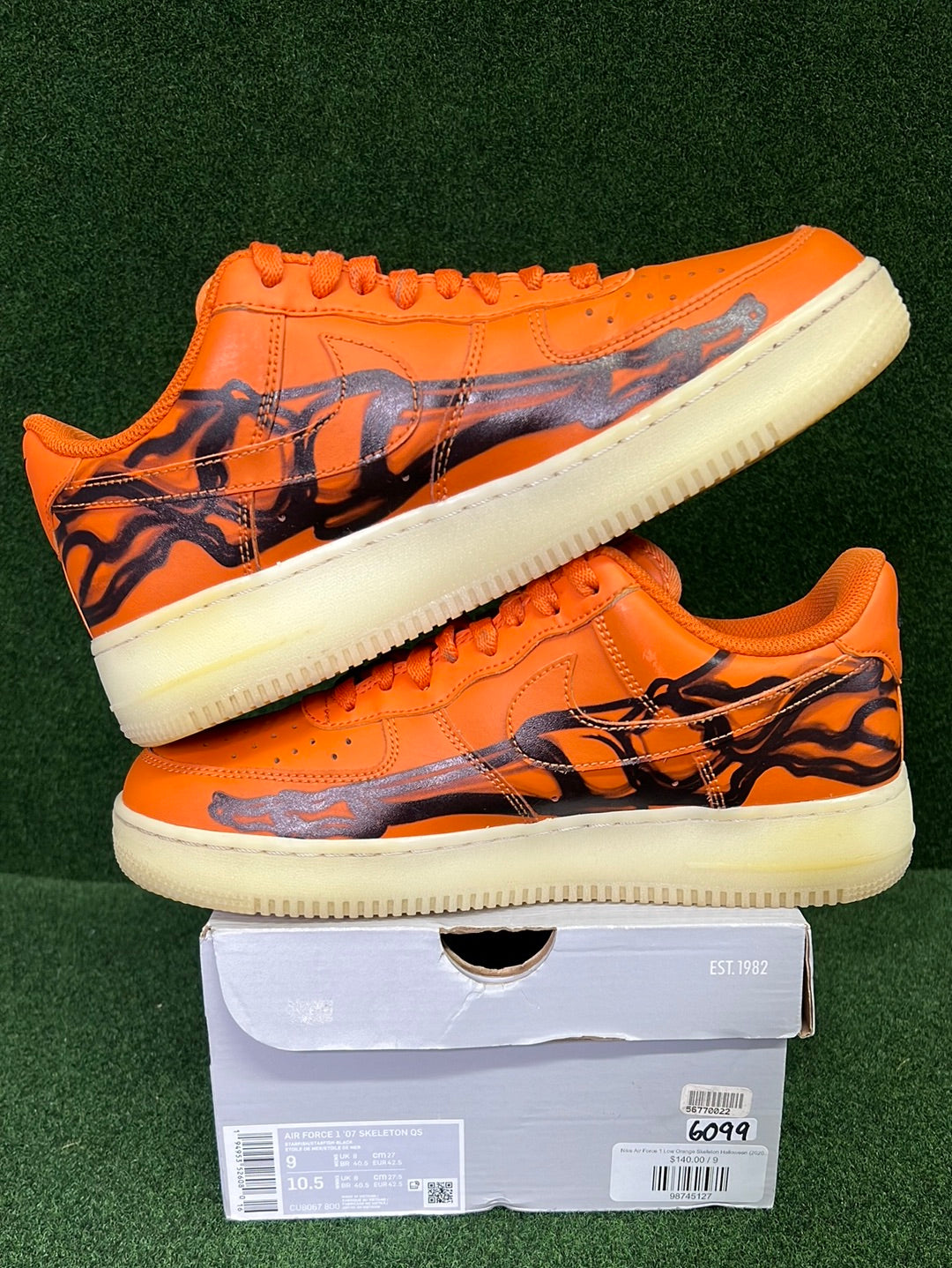 Nike Air Force 1 Low Orange Skeleton Halloween (2020) USED