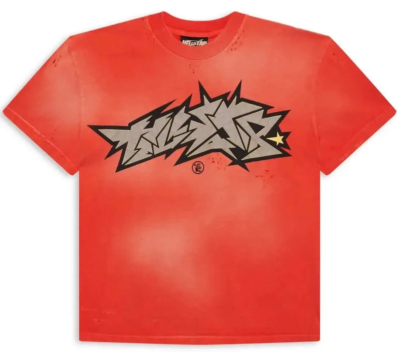 Hellstar Sports Red Crack Print T-Shirt