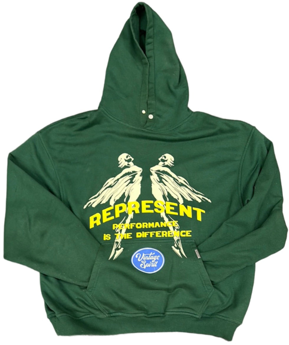 Represent Performance is the diffrence Green Hoodie