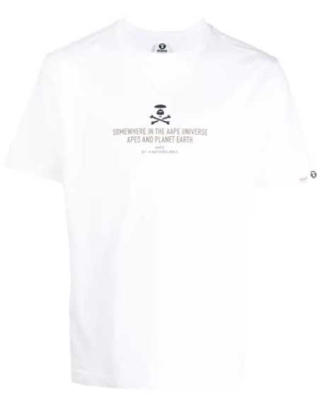 AAPE BY A BATHING APE AAPE UNIVERSE EARTH WHITE TEE