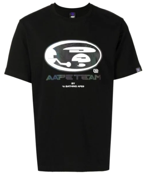 AAPE BY A BATHING APE BLACK HEADSET TEE