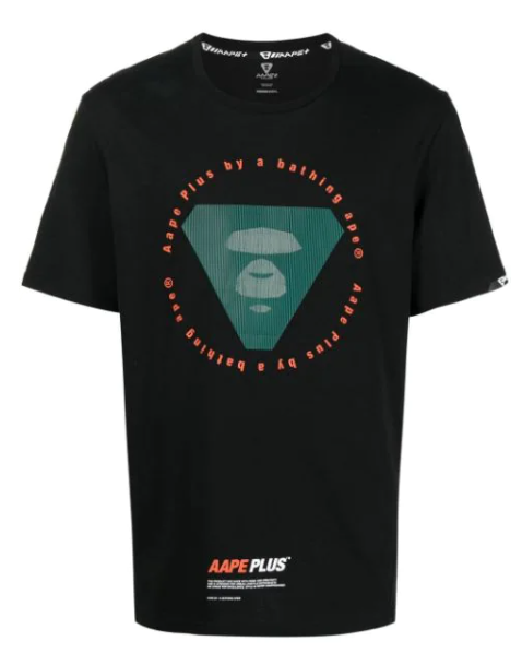 AAPE+ BY A BATHING APE CAGED APE BLACK TEE