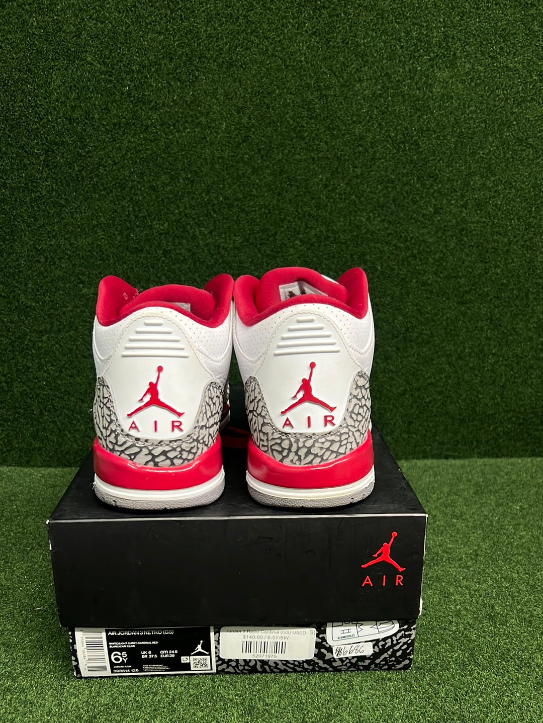 Jordan 3 Retro Cardinal (GS) USED