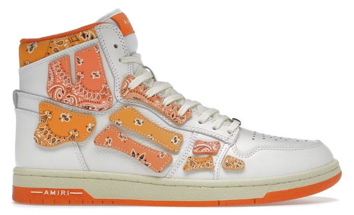 AMIRI Skel Top Hi Bandana White Orange