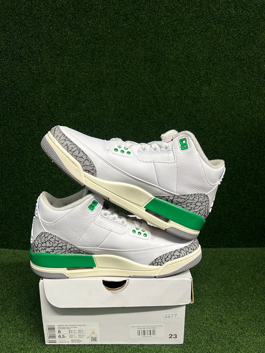 Jordan 3 Retro Lucky Green (Women's) USED