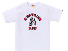 BAPE Tiger Shark Japanese Letter Tee White