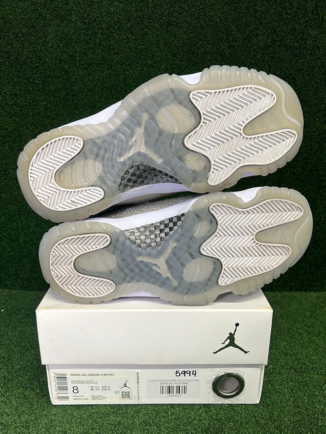 Jordan 11 Retro White Metallic Silver (Women's) USED