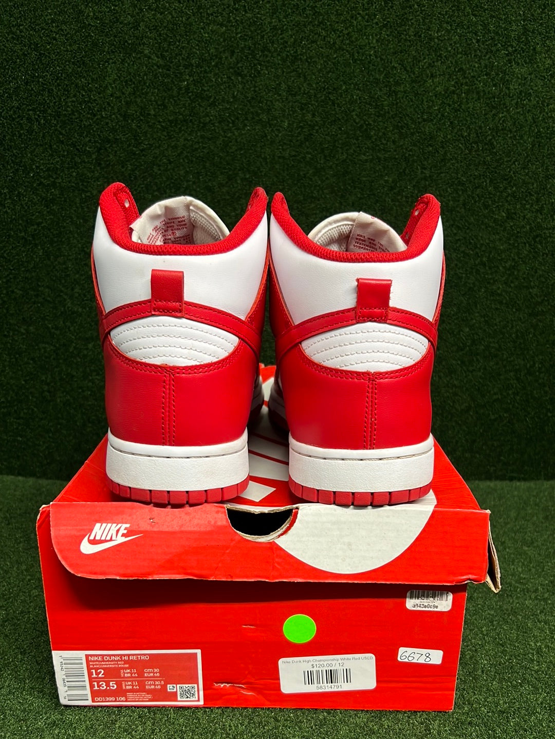 Nike Dunk High Championship White Red USED