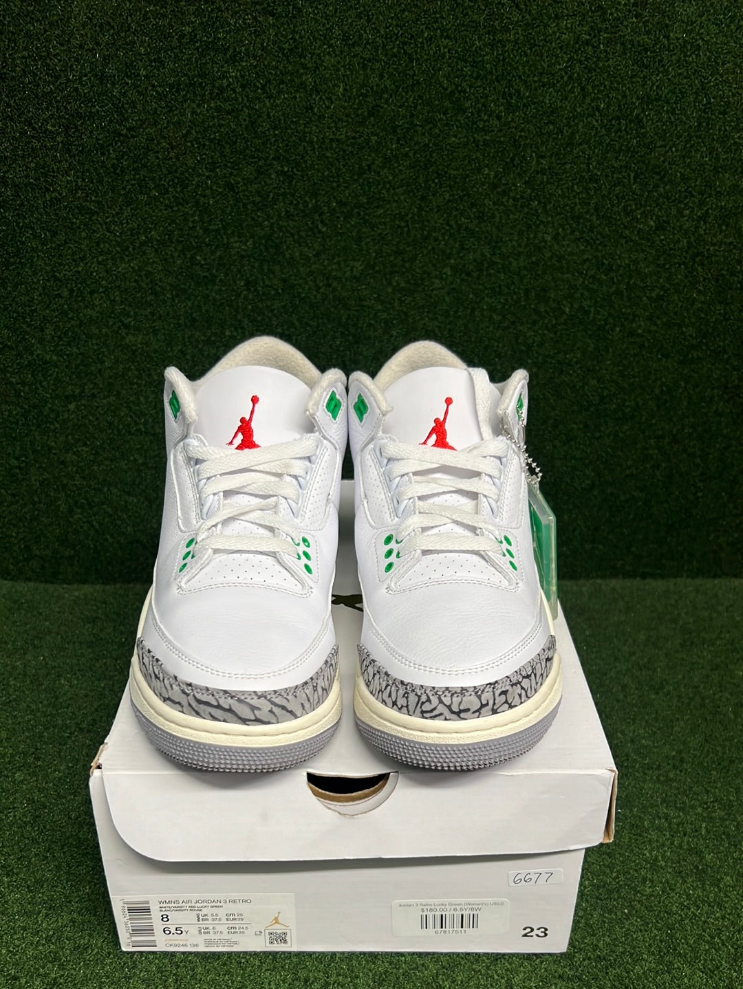 Jordan 3 Retro Lucky Green (Women's) USED