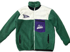 ODE Brand Furry Zip up Jacket green/white