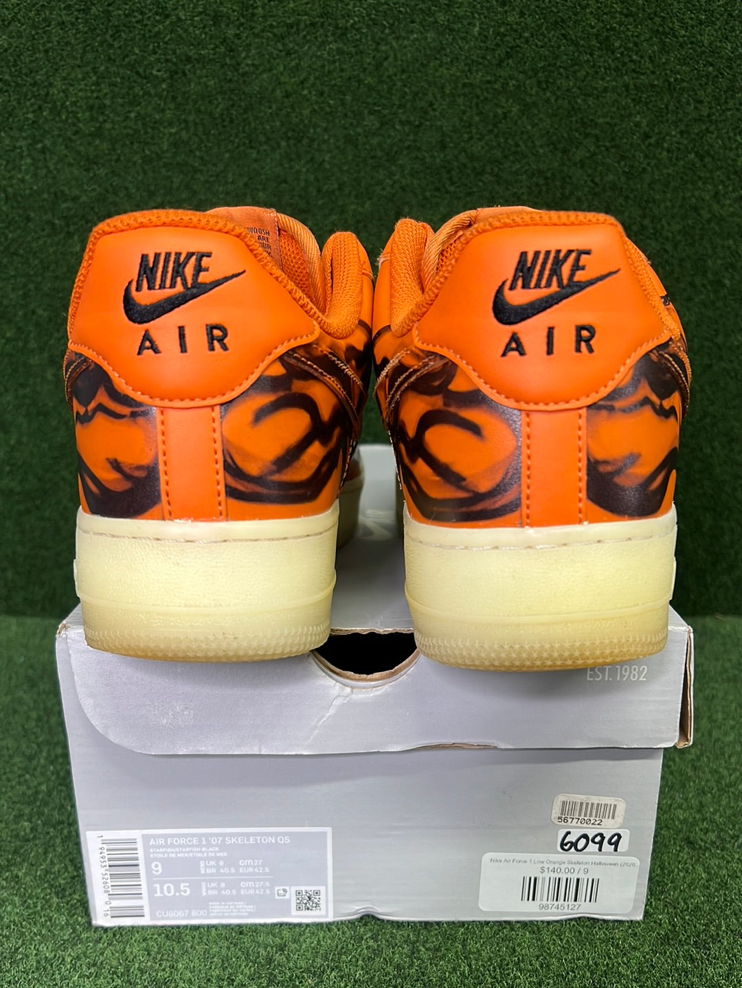 Nike Air Force 1 Low Orange Skeleton Halloween (2020) USED