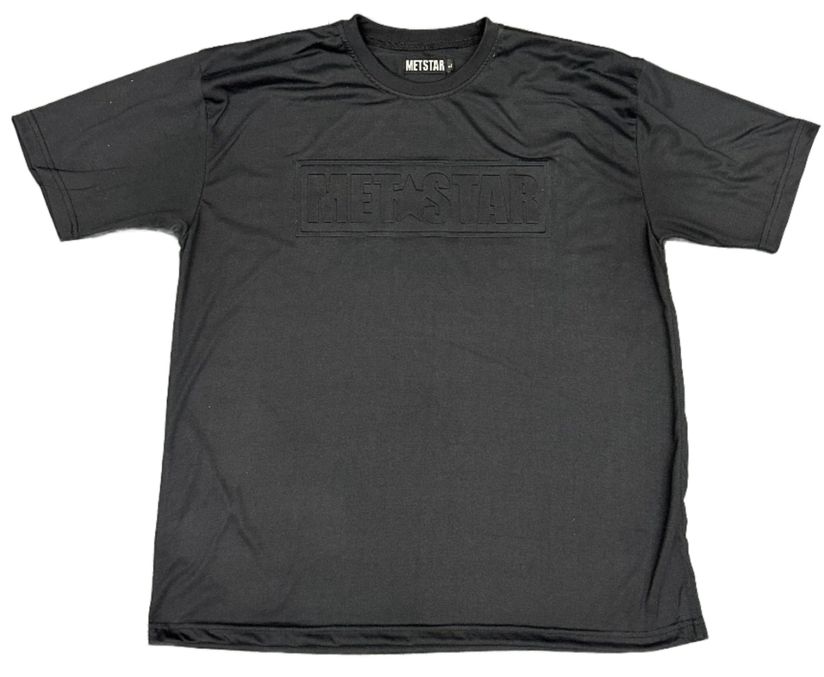 Met star Press Print Black t shirt