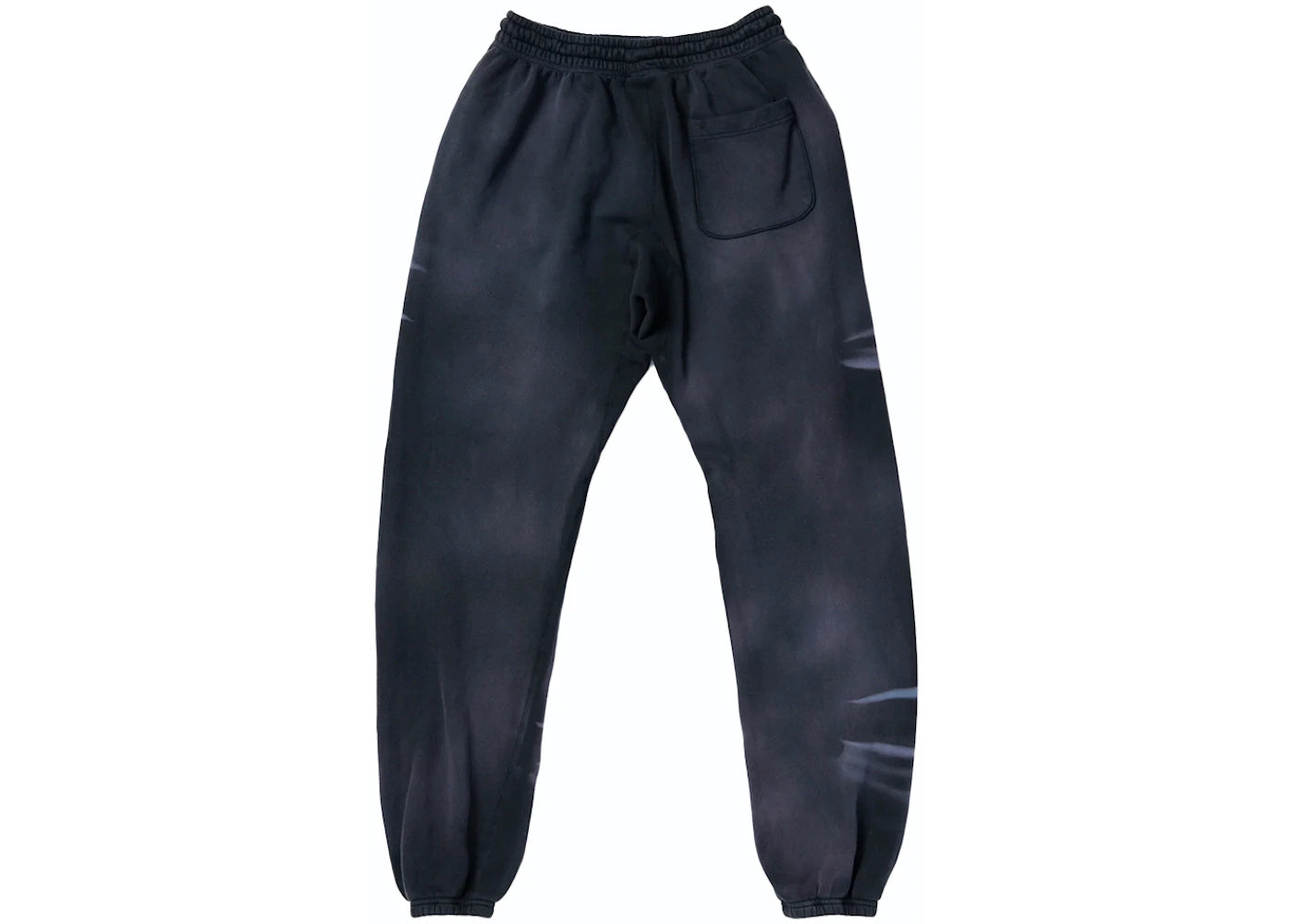 Hellstar Airbrushed Skull Closed Elastic Bottom Sweatpants Midnight Dye Black