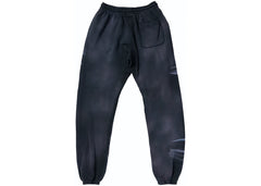 Hellstar Airbrushed Skull Closed Elastic Bottom Sweatpants Midnight Dye Black