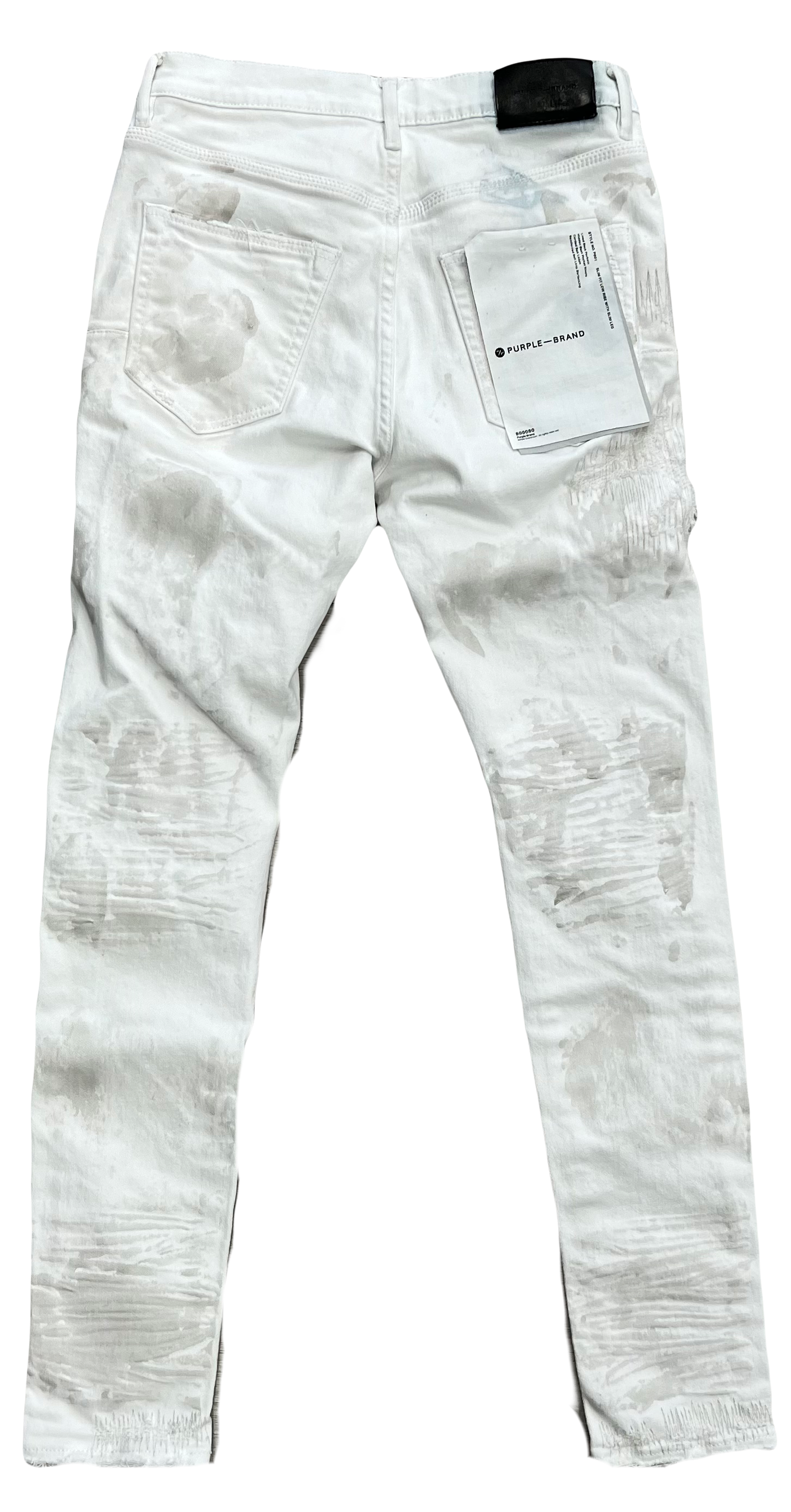 Purple Brand Jeans White Gray wax distress