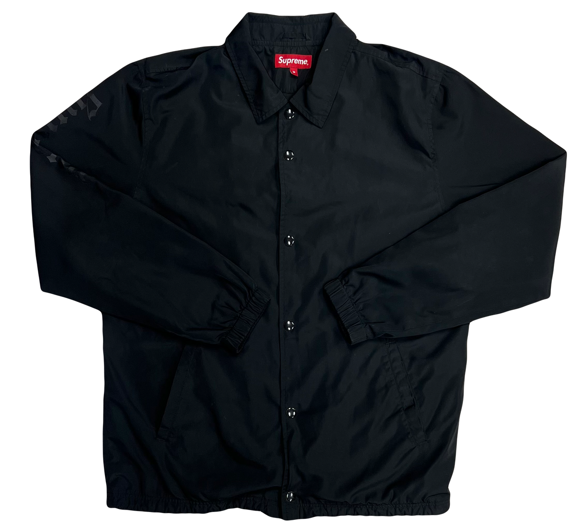 Supreme Gray Back Hit Black Coach Jacket Button Up