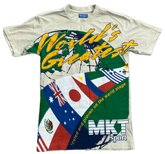 Chinatown Market Sport Worlds Greatest Flags Cream T shirt