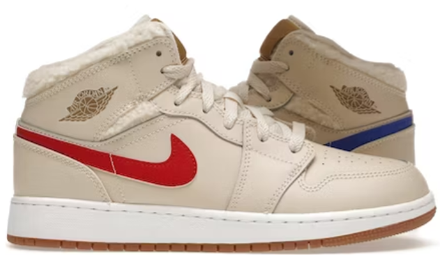 Jordan 1 Mid Utility Fleece Pearl White (GS)