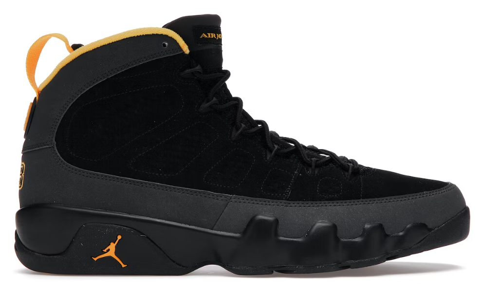 Jordan 9 Retro Dark Charcoal University Gold