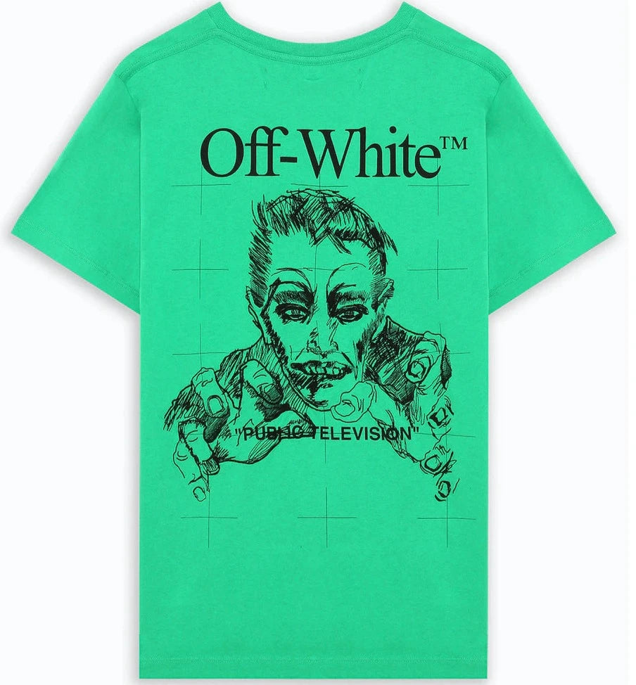 OFF-WHITE Public Television T-shirt Green/Black