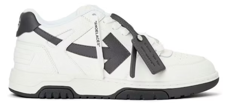 OFF-WHITE Out Of Office OOO Low Tops White Dark Grey