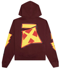 OFF-WHITE Thunder Stable Skate Hoodie - Barolo/Yellow