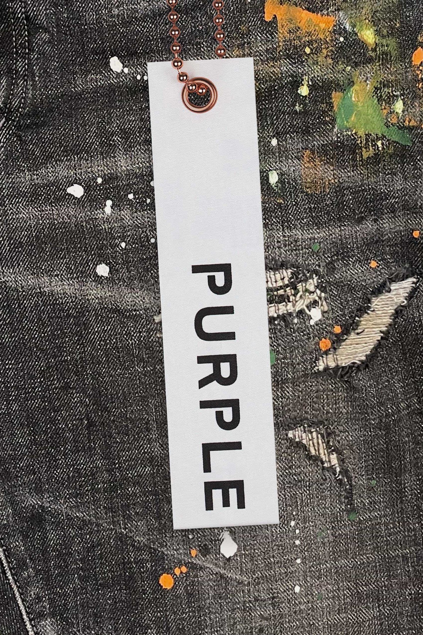 Purple Brand P001 LOW RISE SKINNY JEAN - Grey Paint Distress