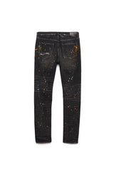 Purple Brand P001 LOW RISE SKINNY JEAN - Grey Paint Distress