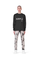 Purple Brand P001 LOW RISE SKINNY JEAN - Two Tone Bleach Grey